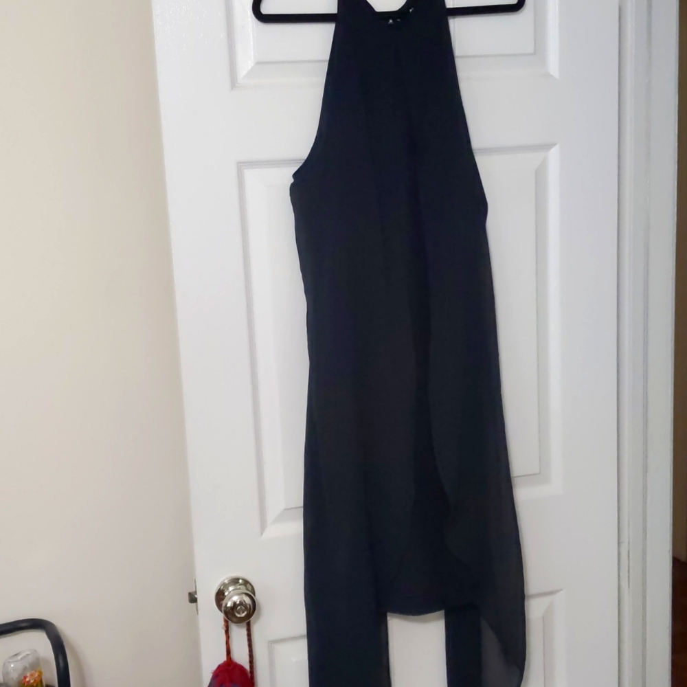 Venus Black Dress with Sheer Overlay
